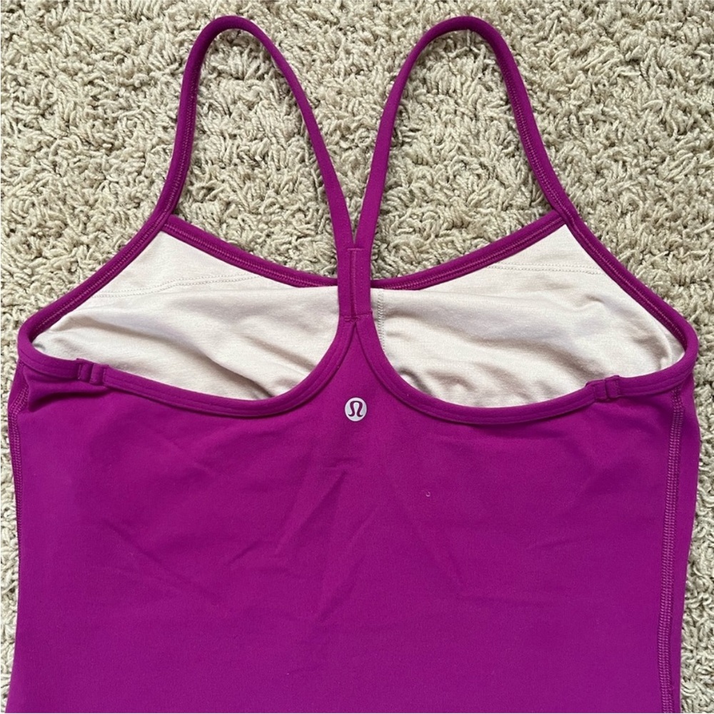 Lululemon purple y-back tank with built in bra size 8